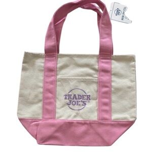 Pink & Cream Canvas Tote Bag